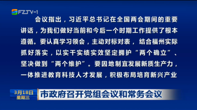市政府召开党组会议和常务会议