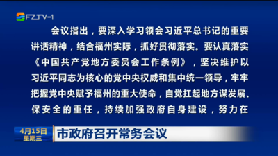 市政府召开常务会议