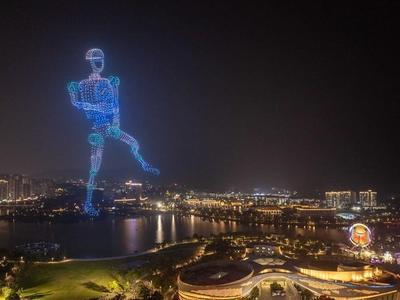 旗山湖畔 3333架无人机点亮榕城夜空