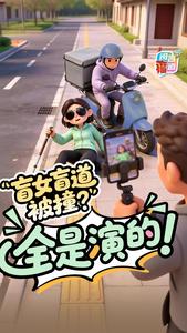 “盲女盲道被撞”？全是演的！