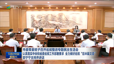 市委常委班子召开巡视整改专题民主生活会 认真落实中央和省委巡视工作部署要求 全力做好巡视“后半篇文章” 郭宁宁主持并讲话