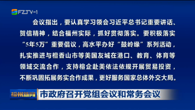 市政府召开党组会议和常务会议
