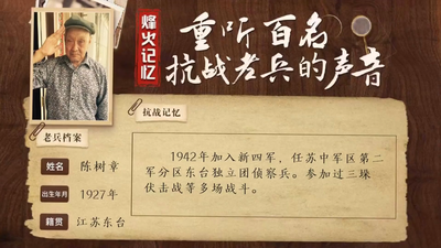 重听百名抗战老兵的声音丨陈树章：三垛伏击战出奇制胜，歼灭大量日伪军