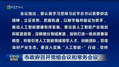 市政府召开党组会议和常务会议
