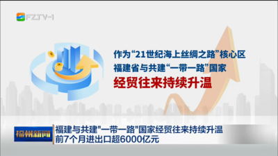 福建与共建“一带一路”国家经贸往来持续升温 前7个月进出口超6000亿元