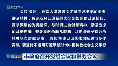 市政府召开党组会议和常务会议