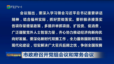 市政府召开党组会议和常务会议