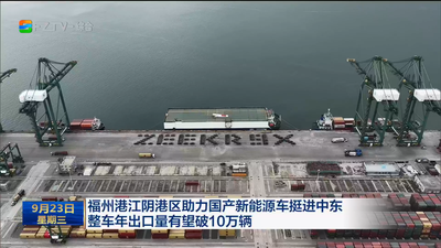 福州港江阴港区助力国产新能源车挺进中东 整车年出口量有望破10万辆