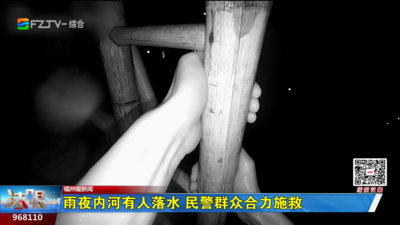 福州暖新闻：雨夜内河有人落水 民警群众合力施救